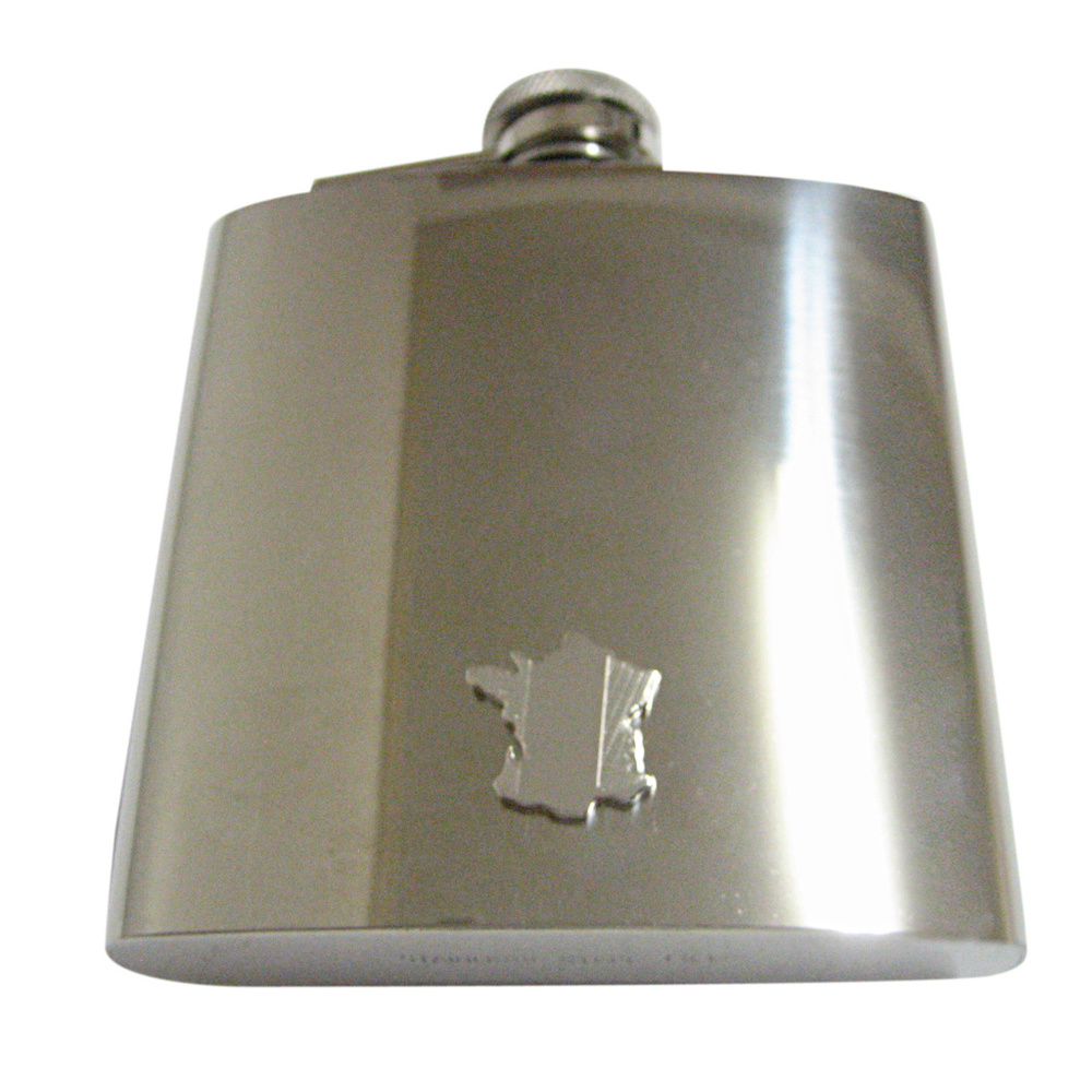 France Map Shape And Flag Design 6oz Flask - image 1